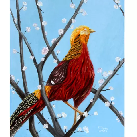 "A bird on a blossoming tree" by Tetiana Teresh