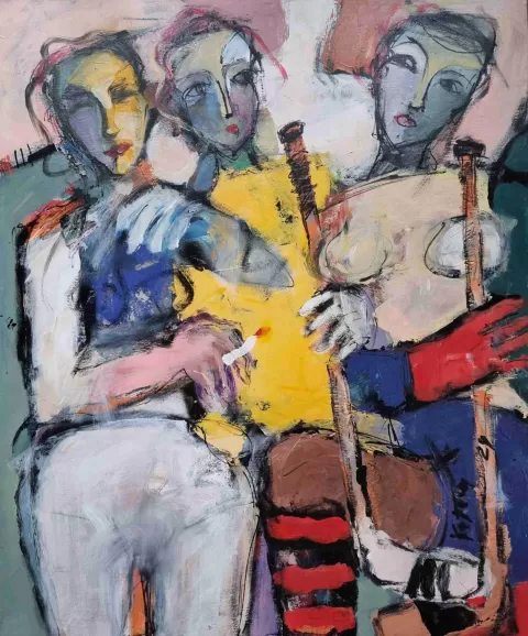 Hokejistky po 1.tretine by Miroslav Kotora