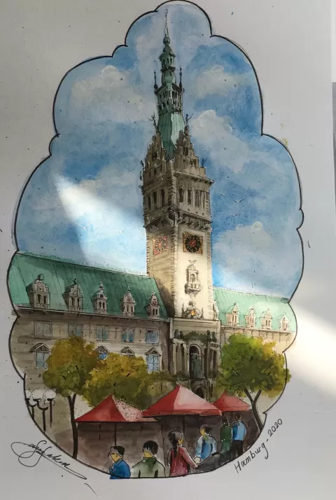 Hamburg city by Samir Saqallah