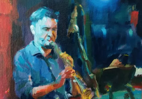 The Saxophonist by Klara Dolezalova