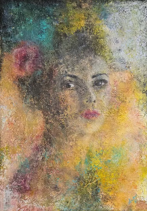 ŽENA S KVĚTY VE VLASECH by Silvie Kořistková