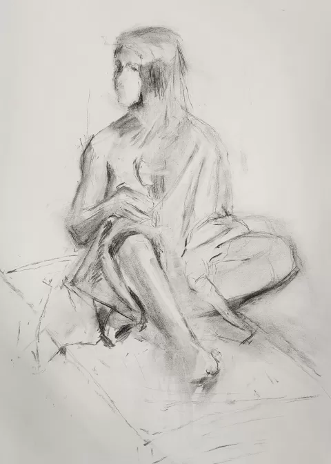 Sedící žena by Martina Kordinová