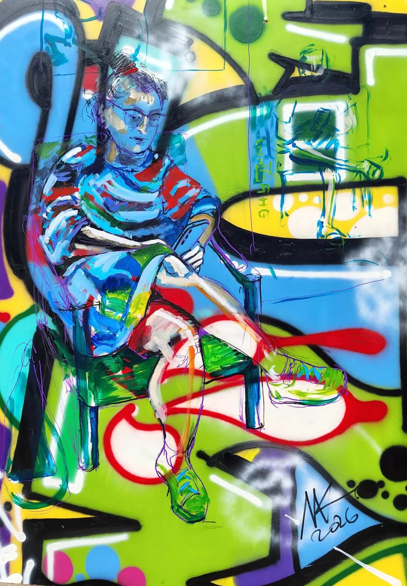 Recycled streetart portrait