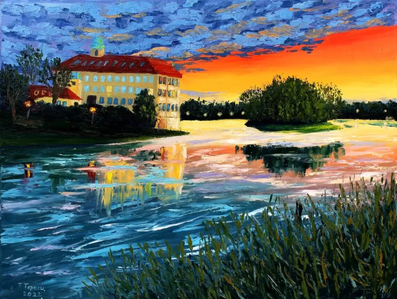 "Sunset over Podebrady"