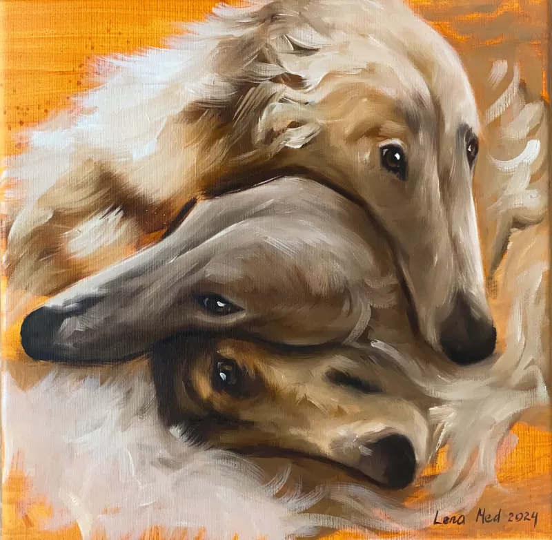 Three borzoi